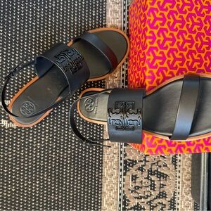 Tory Burch Black Leather Sandals